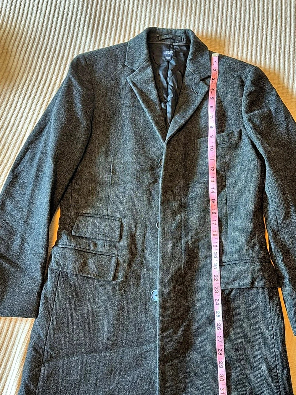 J.Crew Mayfair Topcoat Wool Gray & Black Small Like New